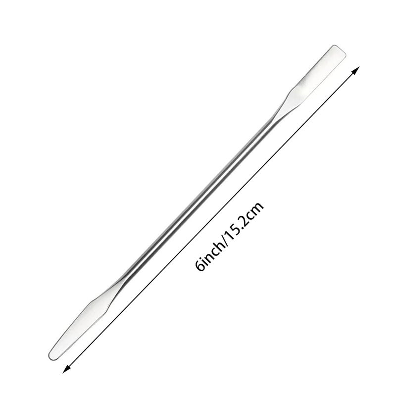 QidaiaLuck 4PCS Stainless Steel Lab Laboratory Mini Double-Ended Spatula,Micro Spatula, Semi-Micro Shovel Tapered Arrow End Flat Ends,Mini Metal Spatula,6" Length - Image 2